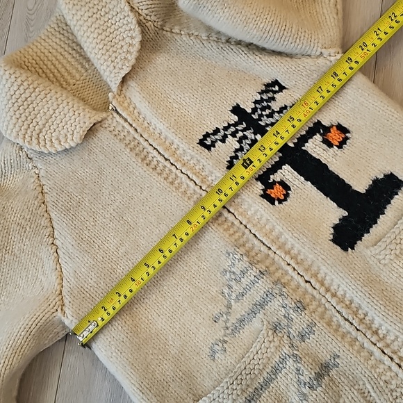 Vintage Wool Cowichan Style Locomotive Train Cardigan Sweater, XS/Sm *Wear - Picture 13 of 16